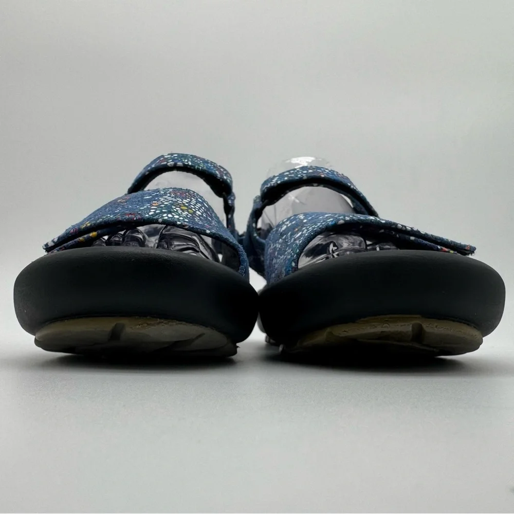 Wolky Pichu Blue Multicolor Leather Adjustable Sandal Size 42/11